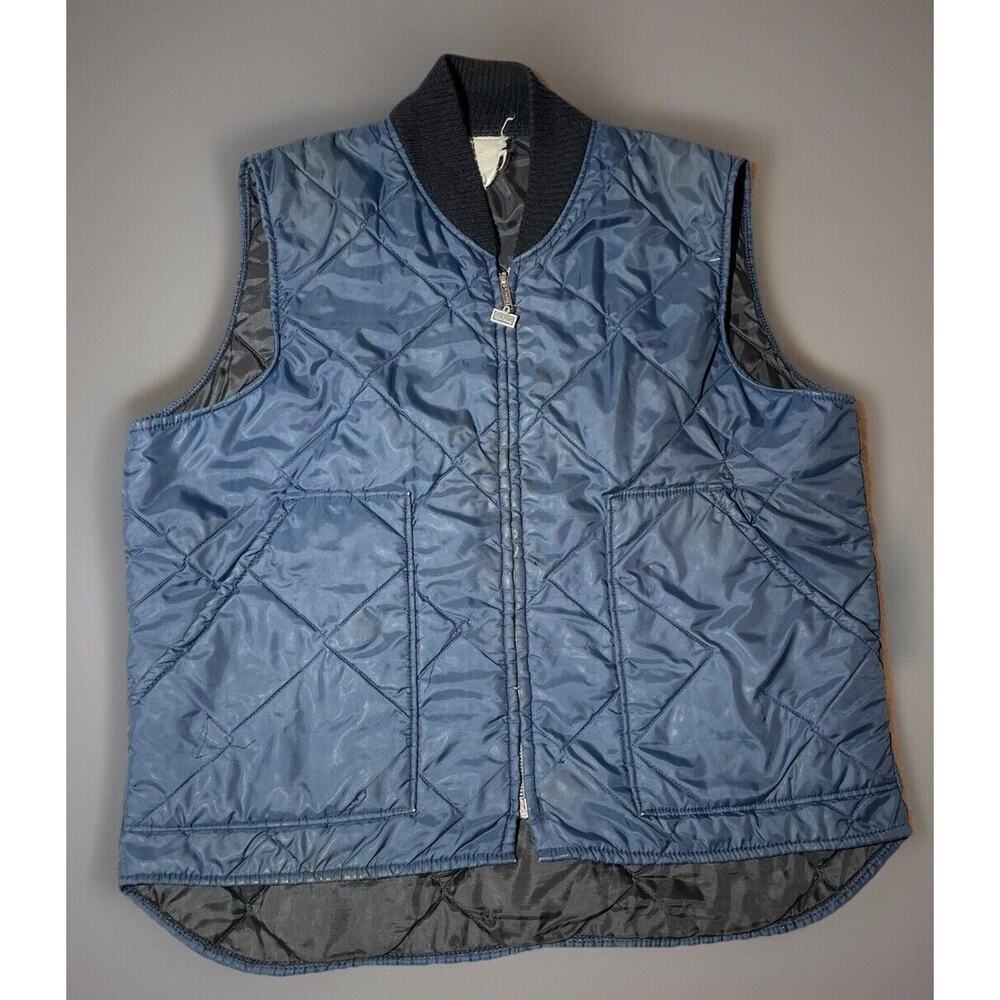 Vintage Quilted Vest LG 90s Walls Diamond Quilted‎ Vest Navy Outerwear EUC LARGE